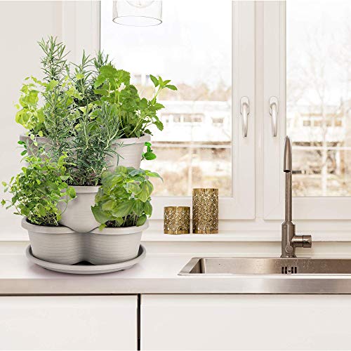 Stackable Planter, Terracotta 5-Tier Vertical Garden E454