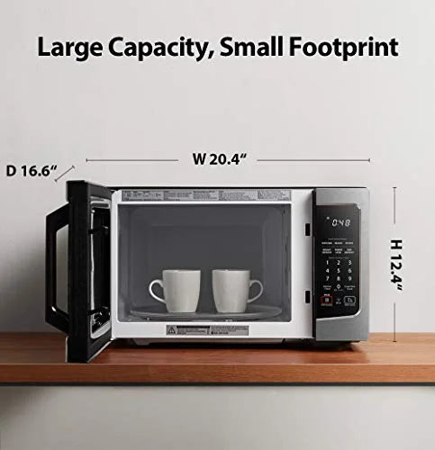 Smart Countertop Microwave Oven with Humidity Sensor, 1100W, 1.3 Cu.ft, Stainless Steel Q456