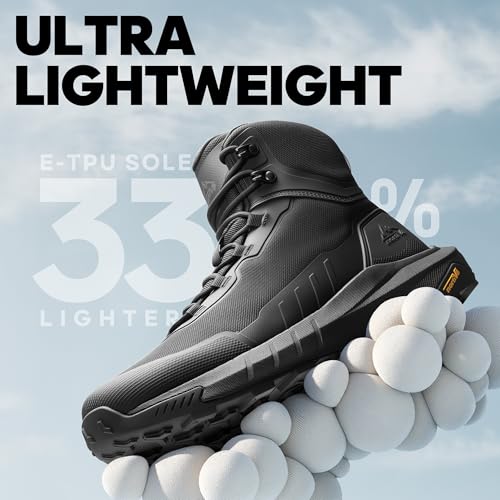 Men's Tactical Hiking Boots Lightweight Cushion Sole Side Zipper 8 Inches C799