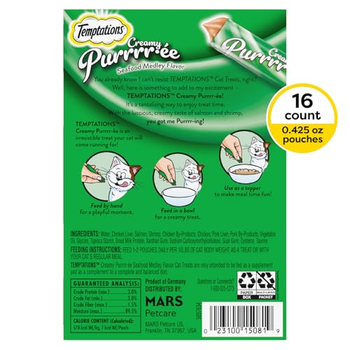 Creamy Puree Lickable Cat Treats, 0.42 oz Tubes, 48 Count Y26330