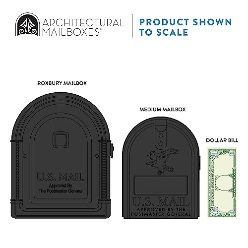 Galvanized Steel Post Mount Mailbox, Black, Large Capacity D524