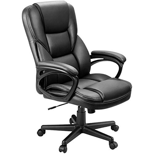 Office Executive Chair High Back Adjustable Swivel PU Leather with Lumbar Support I3854