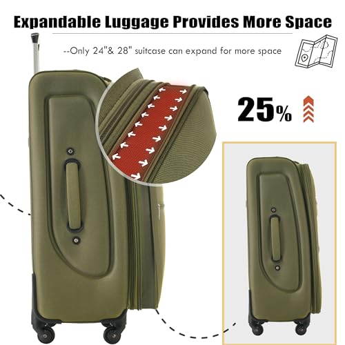 Softside 3-Piece Expandable Luggage Set with TSA Lock Spinner Wheels S375
