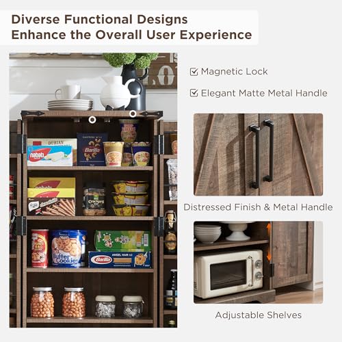 Farmhouse Storage Cabinet with Barn Doors and Adjustable Shelves X3170