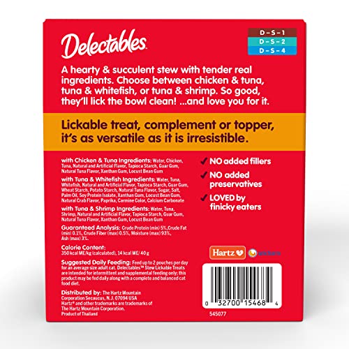 Lickable Wet Cat Treats for Adult & Senior Cats, Variety Pack, 30 Count C7744