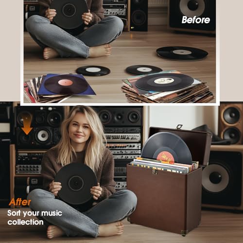 Vinyl Record Storage Box Holds 30 Albums T146