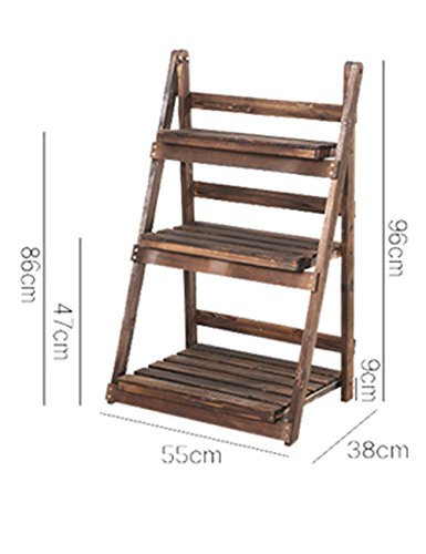 Solid Wood Folding Flower Pot Stands for Balcony Living Room D875