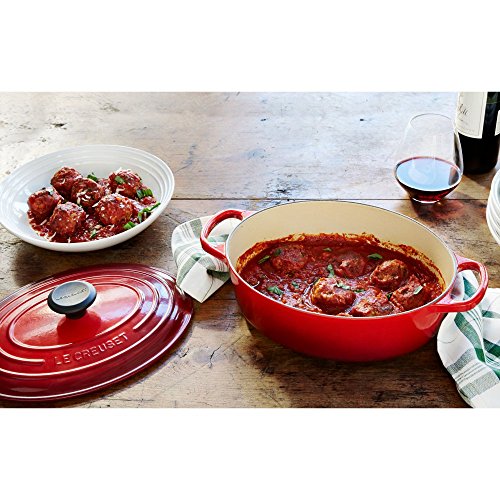 Le Creuset Enameled Cast Iron Signature Oval Dutch Oven, 5 qt. , Cerise