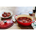 Le Creuset Enameled Cast Iron Signature Oval Dutch Oven, 5 qt. , Cerise
