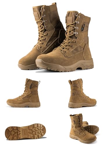 Men's Tactical Boots 8 Inches Lightweight Suede Leather Military Work Boot J951812