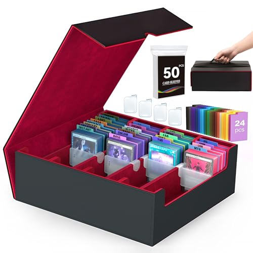 Trading Card Storage Box with 50 Sleeves and 24 Dividers G3044