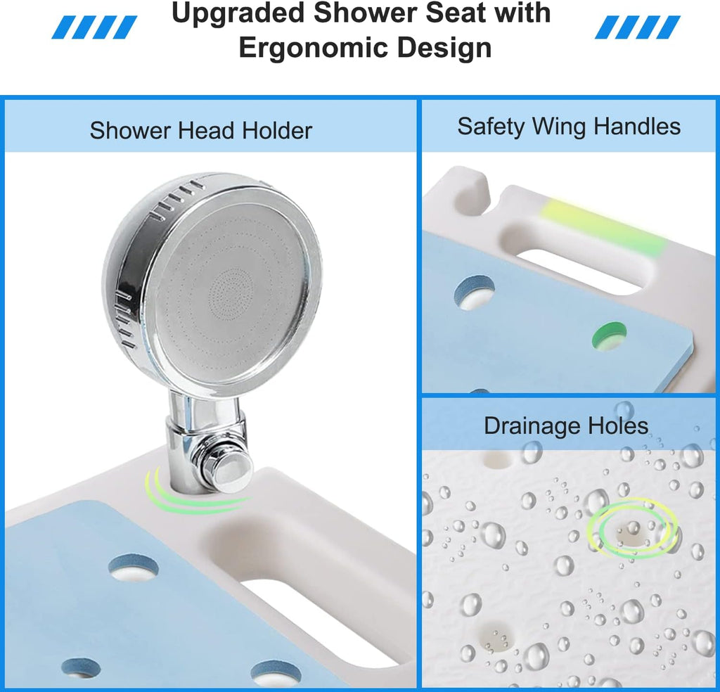 Shower Bench Seat with Shower Head Holder, 350LBS Capacity P6279
