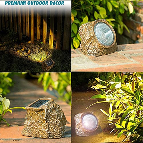 Solar Garden Rock Lights Outdoor, 2 Pack, 10 LED Waterproof T232