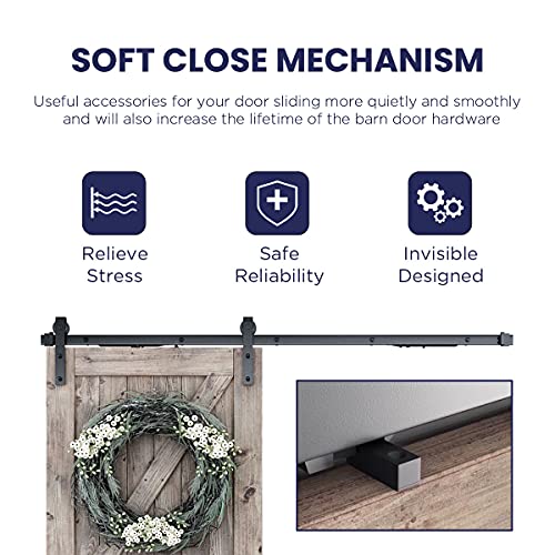 Sliding Barn Door Soft Close Hardware Kit for 36-40 Inch Door Panel Q939896