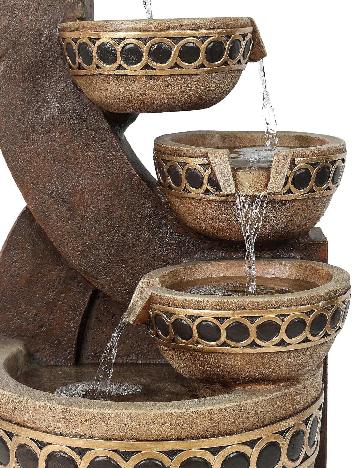 Outdoor Water Fountain, 5 Tiered Cascading Pitchers for Patio and Garden P44741