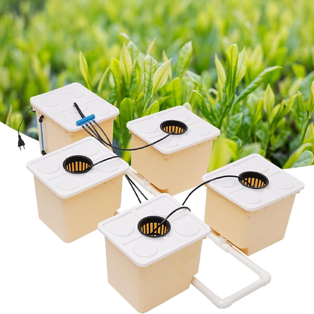 Hydroponics System, 2.91 Gallon Deep Water Culture Growing Kit with 5 Buckets C164223