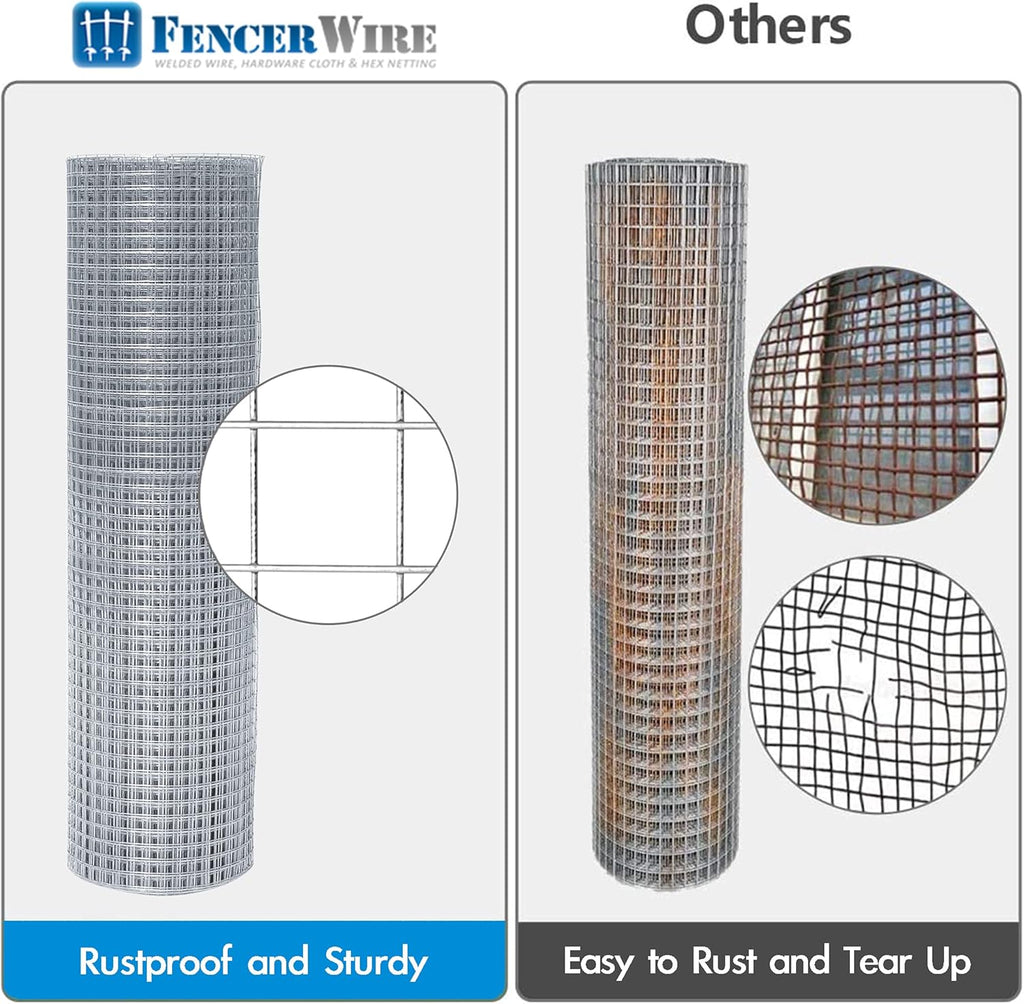16 Gauge Hot-Dipped Galvanized Welded Wire Fence, 1 inch x 1 inch Mesh, 4 ft. x 100 ft. G128