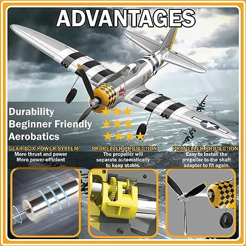 RC Plane 4-CH Remote Control Airplane Ready to Fly with Stabilization System for Beginners O911903