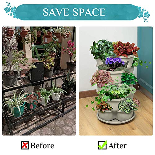 Stackable Planter, Terracotta 5-Tier Vertical Garden E454