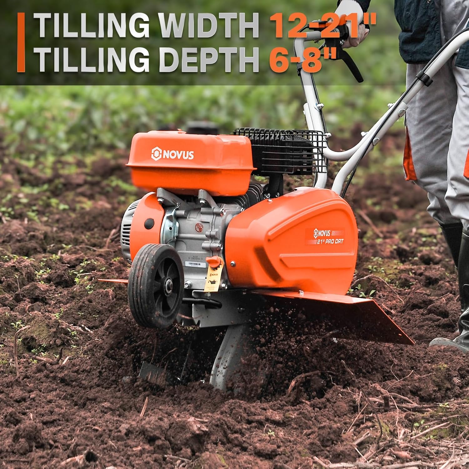 Gas Tiller 21-Inch Front Tine Cultivator 212cc O413