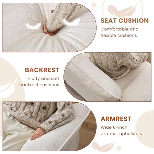 Cloud Loveseat Sofa with Chenille Fabric and Two Pillows Y3500