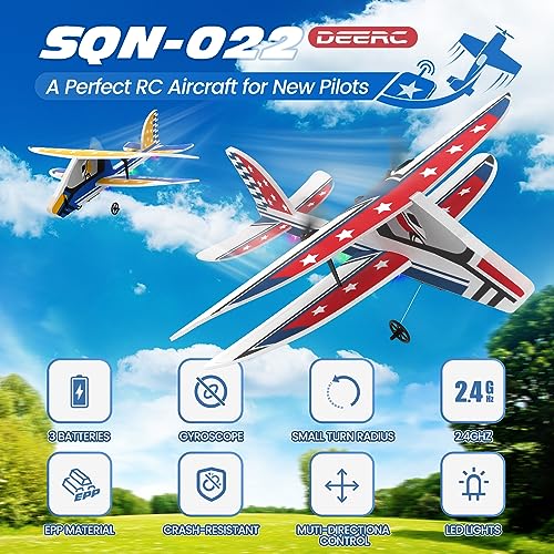 RC Plane Remote Control Airplane with 3 Batteries and 6-Axis Gyro Stabilizer for Beginners G9873