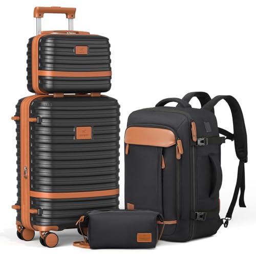 Expandable Carry-On Luggage Set, Lightweight Hard Shell 20 Inch with Spinner Wheels M12570