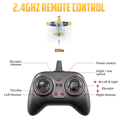 3 Channel RC Plane Ready to Fly, 2.4GHz 6-axis Gyro, Easy for Kids & Beginners S2942