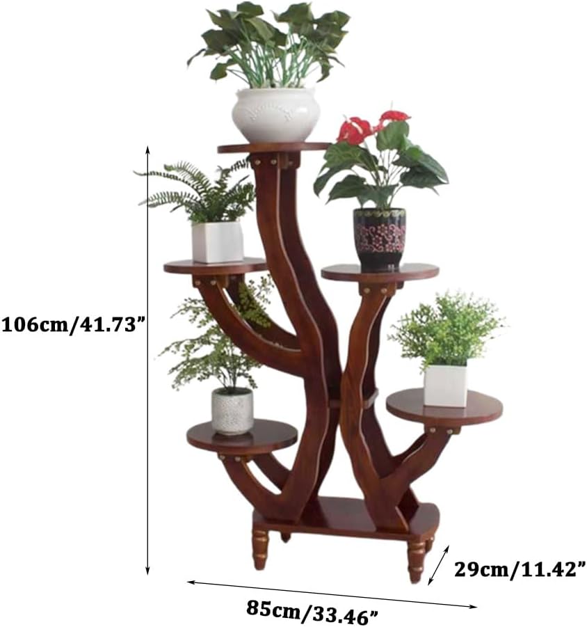 5 Tier Plant Stand Indoor Wooden Tall Flower Pot Holder Rack V71606