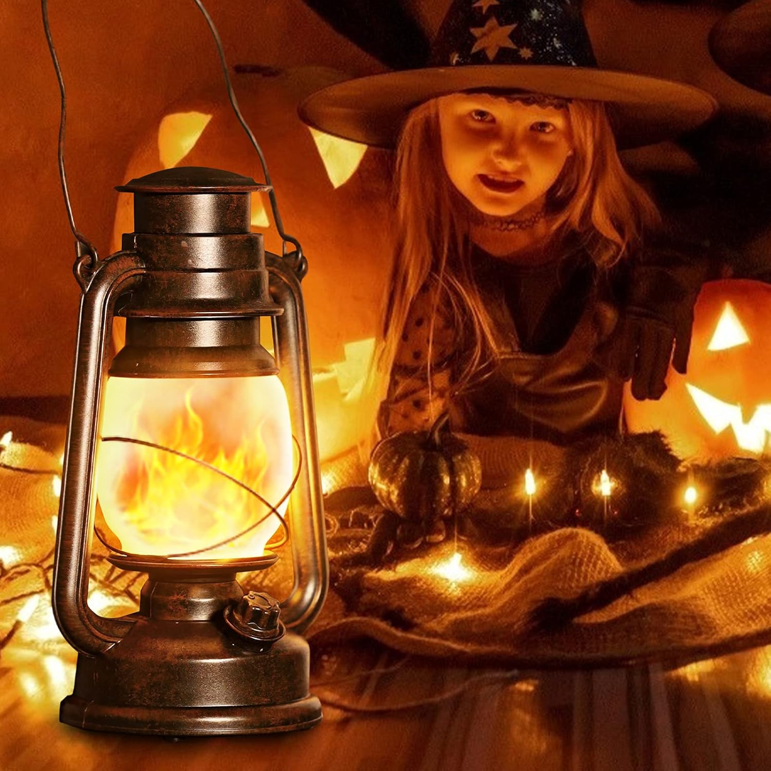 Vintage LED Camping Lanterns, Battery Operated with Remote, Waterproof Outdoor Decor B158