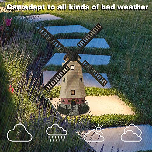 Solar Garden Windmill Lighthouse LED Outdoor Statue K432