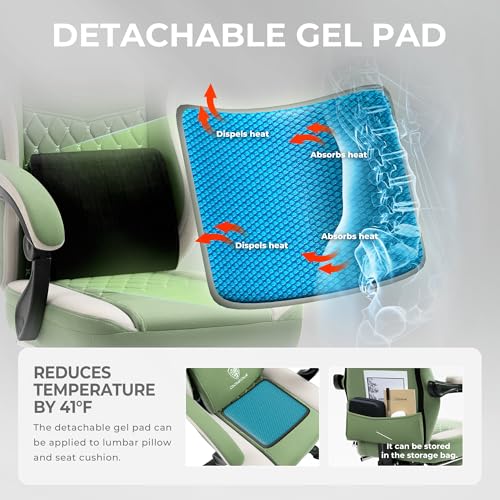 Gaming Chair with Breathable Fabric, Pocket Spring Cushion and Footrest H620