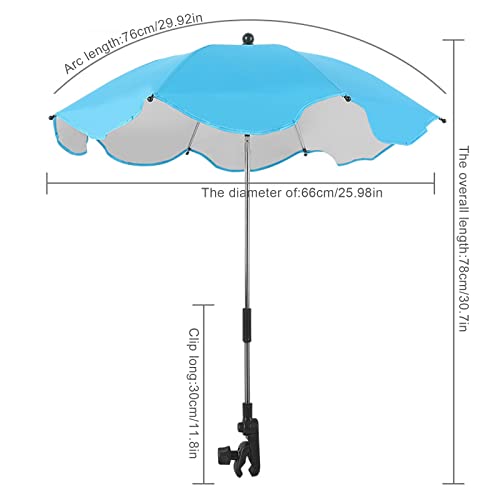 Chair Umbrella with Universal Clamp, Adjustable Sunshade for Stroller, Beach, Patio, Golf Cart X8507