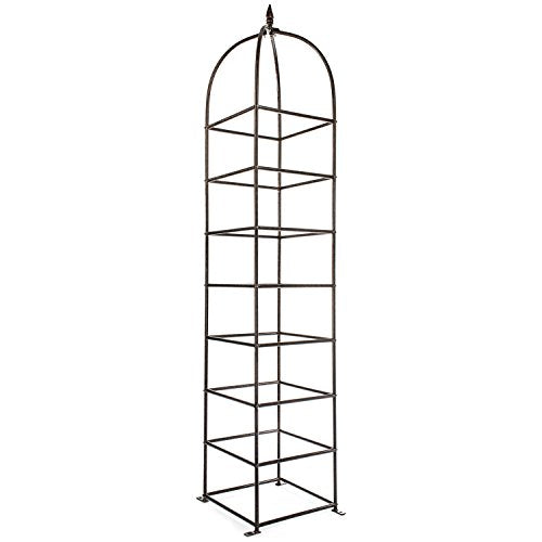 H Potter Trellis Large Obelisk for Climbing Garden Plants Weather Resistant Iron and Metal Vertical Yard Art