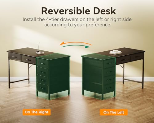 Computer Desk with 6 Drawers, 40 Inch Small Desk with Storage L2851