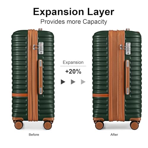 Expandable Carry-On Luggage Set, Lightweight Hard Shell 20 Inch with Spinner Wheels M12570