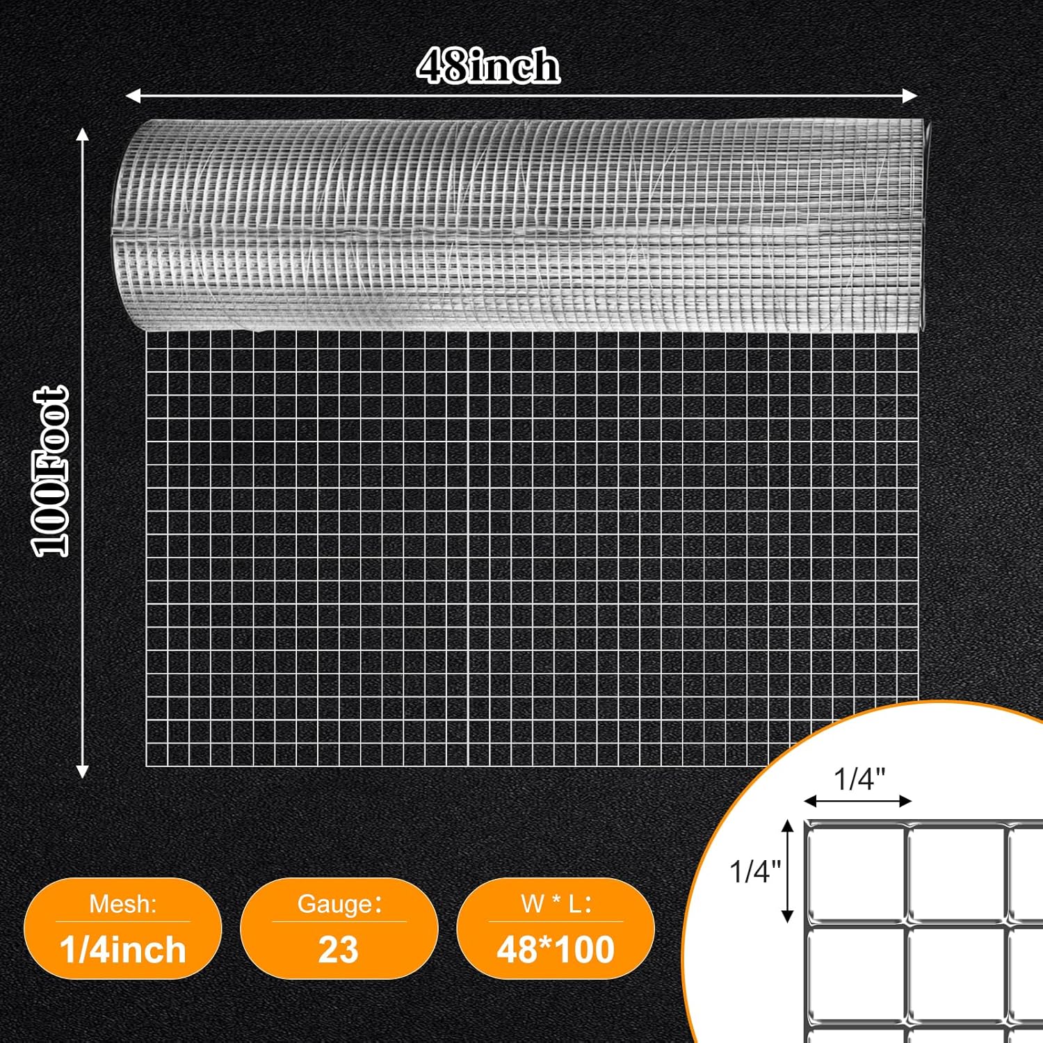 1/2 inch 48 in x100 ft 19 Gauge Chicken Wire Fence Roll Welded Wire Mesh R47121