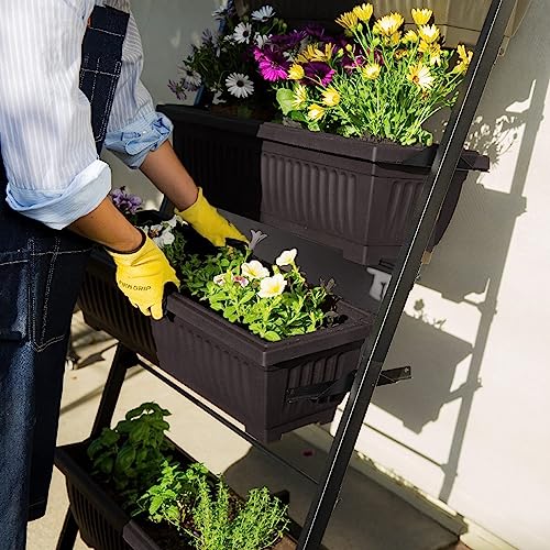 5-Tier Elevated Garden Bed with 5 Planter Boxes for Vegetables Herbs Flowers K12373