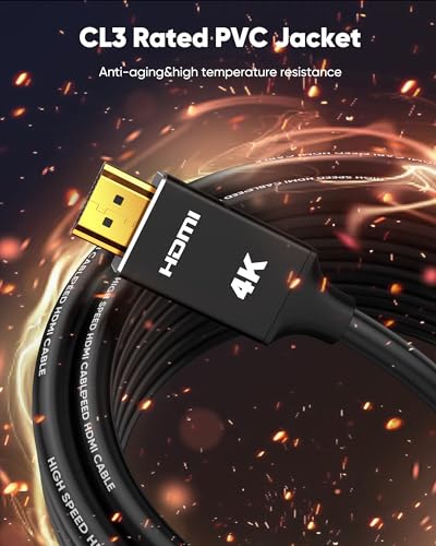4K HDMI Cable 50ft, in-Wall CL3 Rated, High Speed with HDR10 E359430