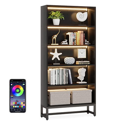 70.8 Inch Tall 5-Tier Bookcase with Closed Back Shelf for Living Room, Bedroom S15331