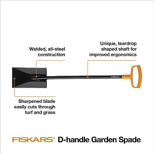 Steel Garden Spade Shovel with Ergonomic D-Handle H913944