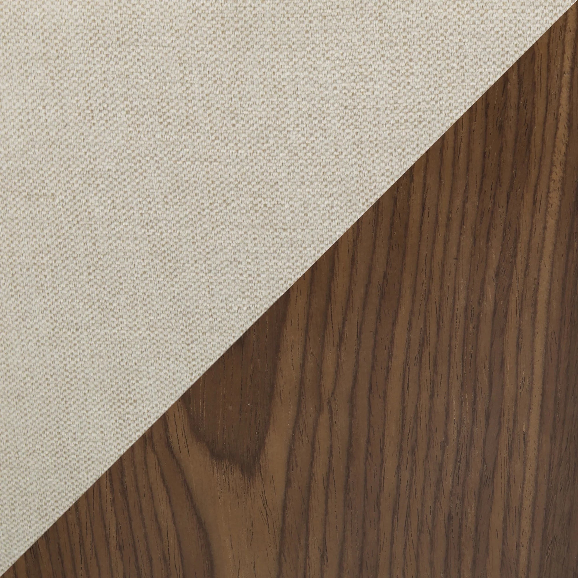Mid-Century Modern Dining Accent Chair in Walnut and Cream Fabric J558481