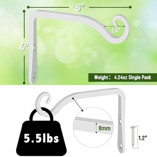 Wall Hook Hanging Plant Bracket 10 Inch 2 Pack, Black Z66793