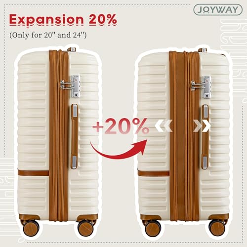 Expandable Carry-On Luggage Set, Lightweight Hard Shell 20 Inch with Spinner Wheels M12570
