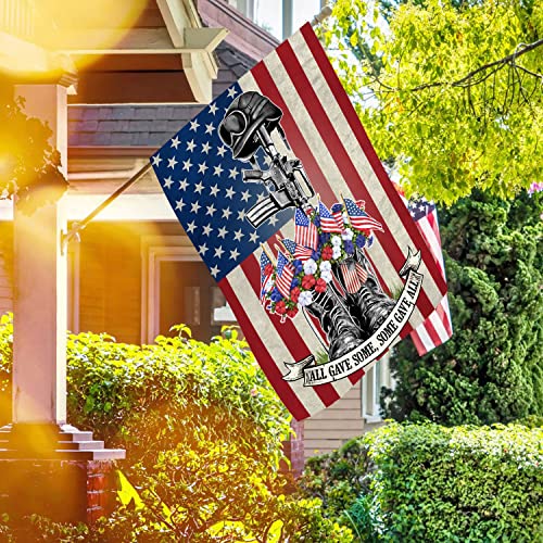 Patriotic American Flag House and Garden Flag Set E247116
