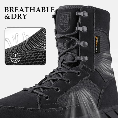 Men's Tactical Boots 8 Inches Lightweight Suede Leather Military Work Boot J951812