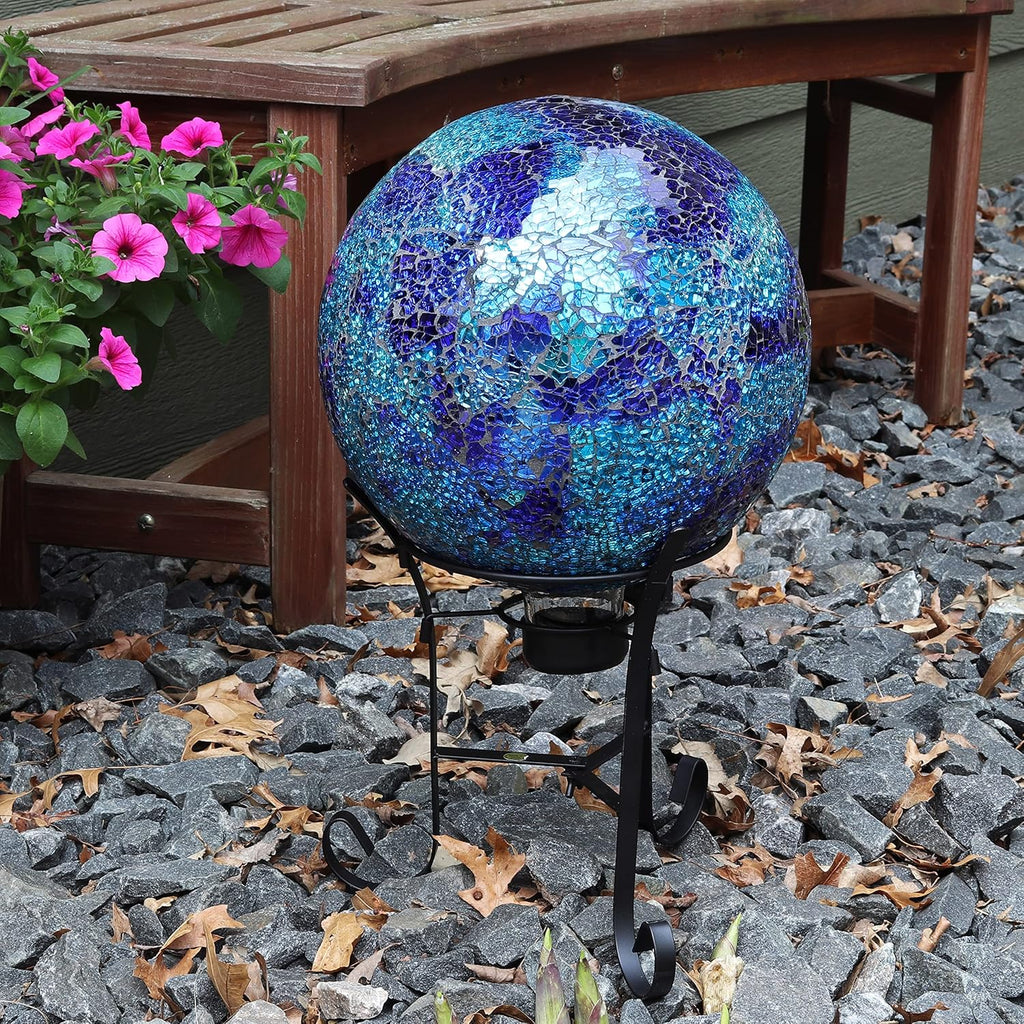 Crackled Glass Gazing Globe 10-Inch Indoor/Outdoor L775602