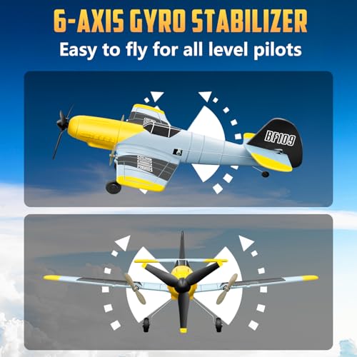 3 Channel RC Plane Ready to Fly, 2.4GHz 6-axis Gyro, Easy for Kids & Beginners S2942