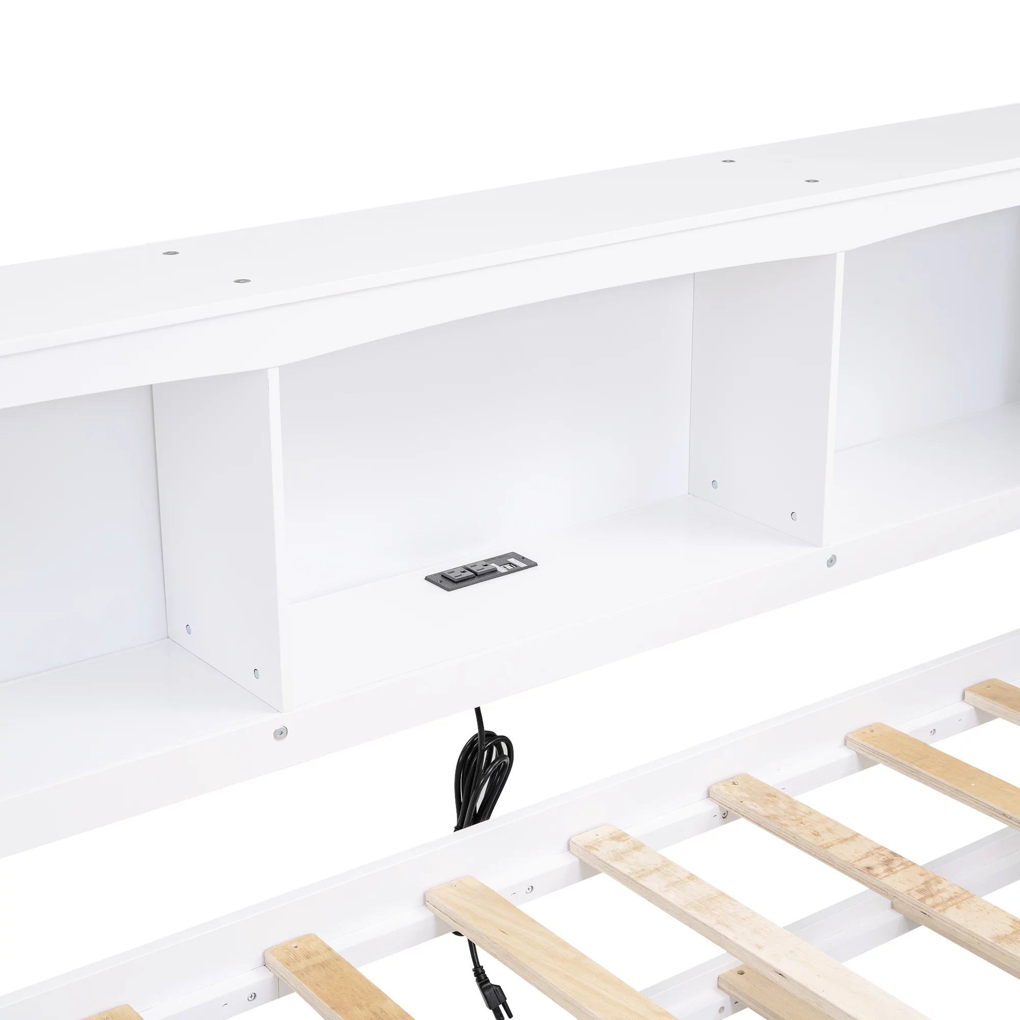 Modern Twin over Twin Wood Daybed with Trundle and Storage H154479