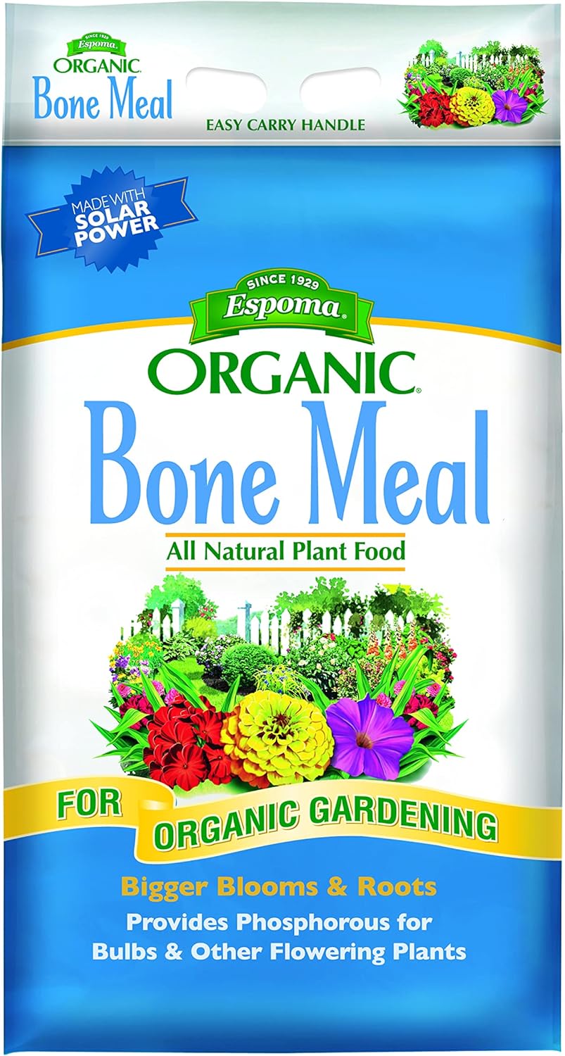 Espoma Organic Bone Meal Fertilizer 4-12-0. All-Natural Plant Food Source of Nitrogen and Phosphorus For Organic Gardening. For Bulbs & Other Flowering Plants. 24 lb. bag.